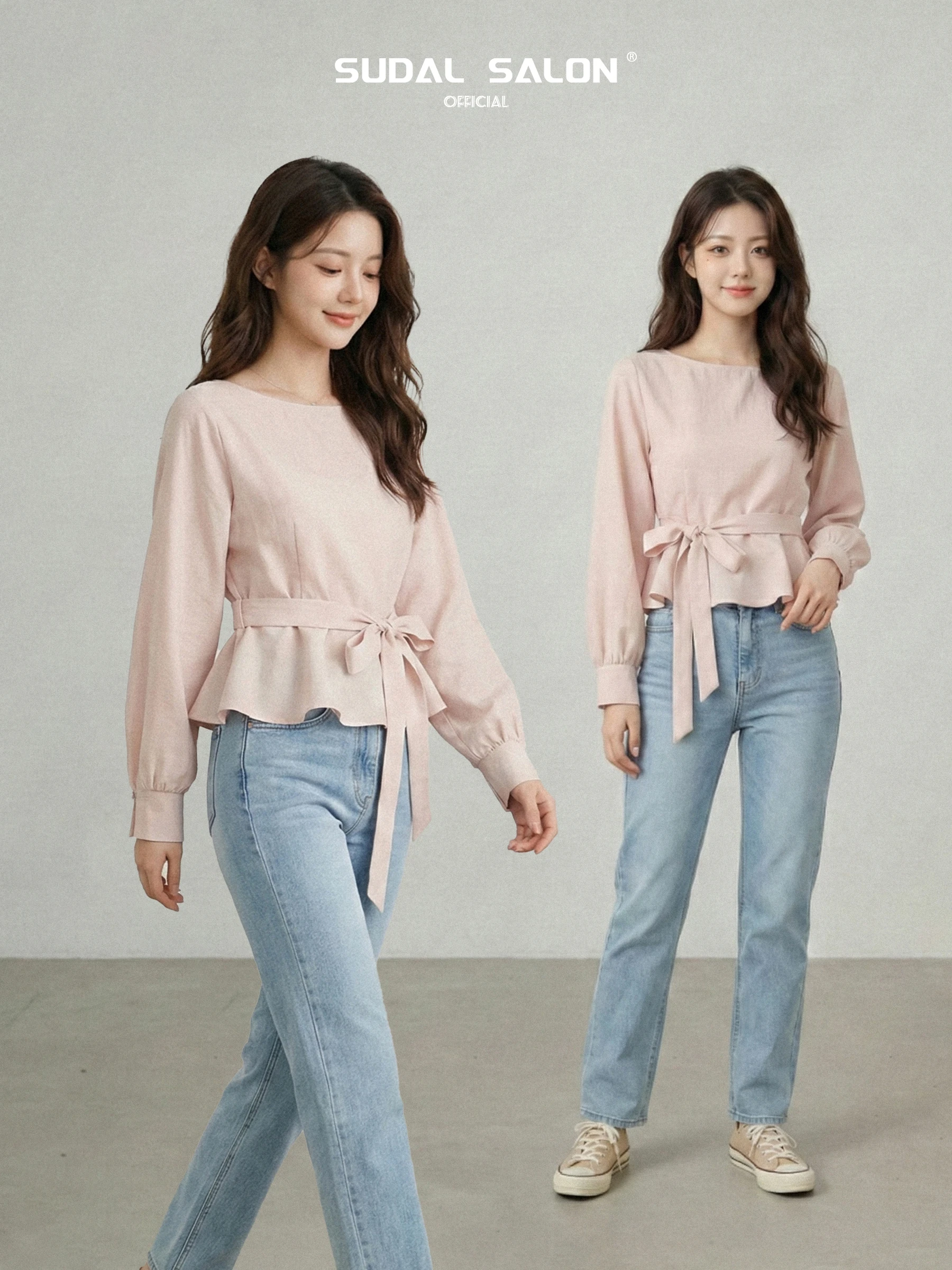 

Корейская женская блузка с длинным рукавом, утягивающая, с поясом на талии, повседневная, весенняя, модная, маленького размера, с круглым вырезом