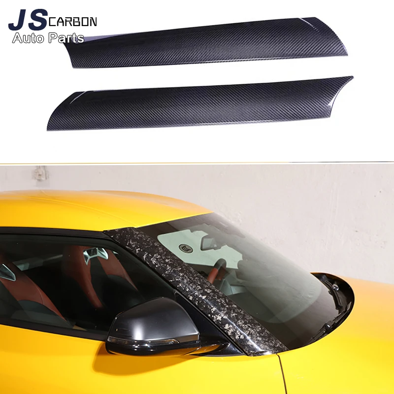 For Toyota Supra A90 A91 MK5 2019+ Carbon Fiber Front Side A Pillar Windshield Trim Window Edge Sticker Shade Strip Cover