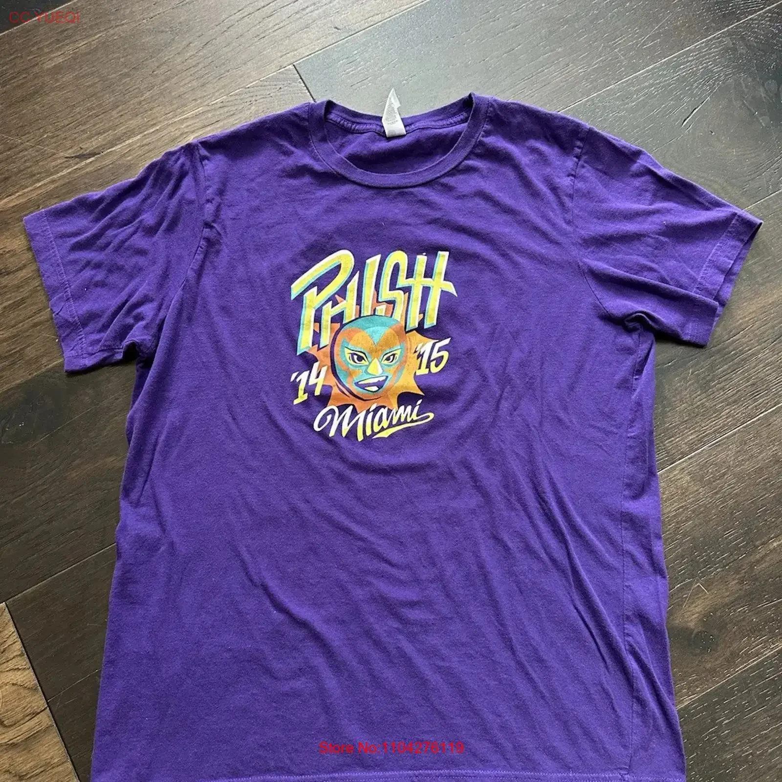 Phish New Years Run In Miami 2014 2015 T Shirt Size Large Tour Vintage vintage Washed Slightly Top For Everyday Wear