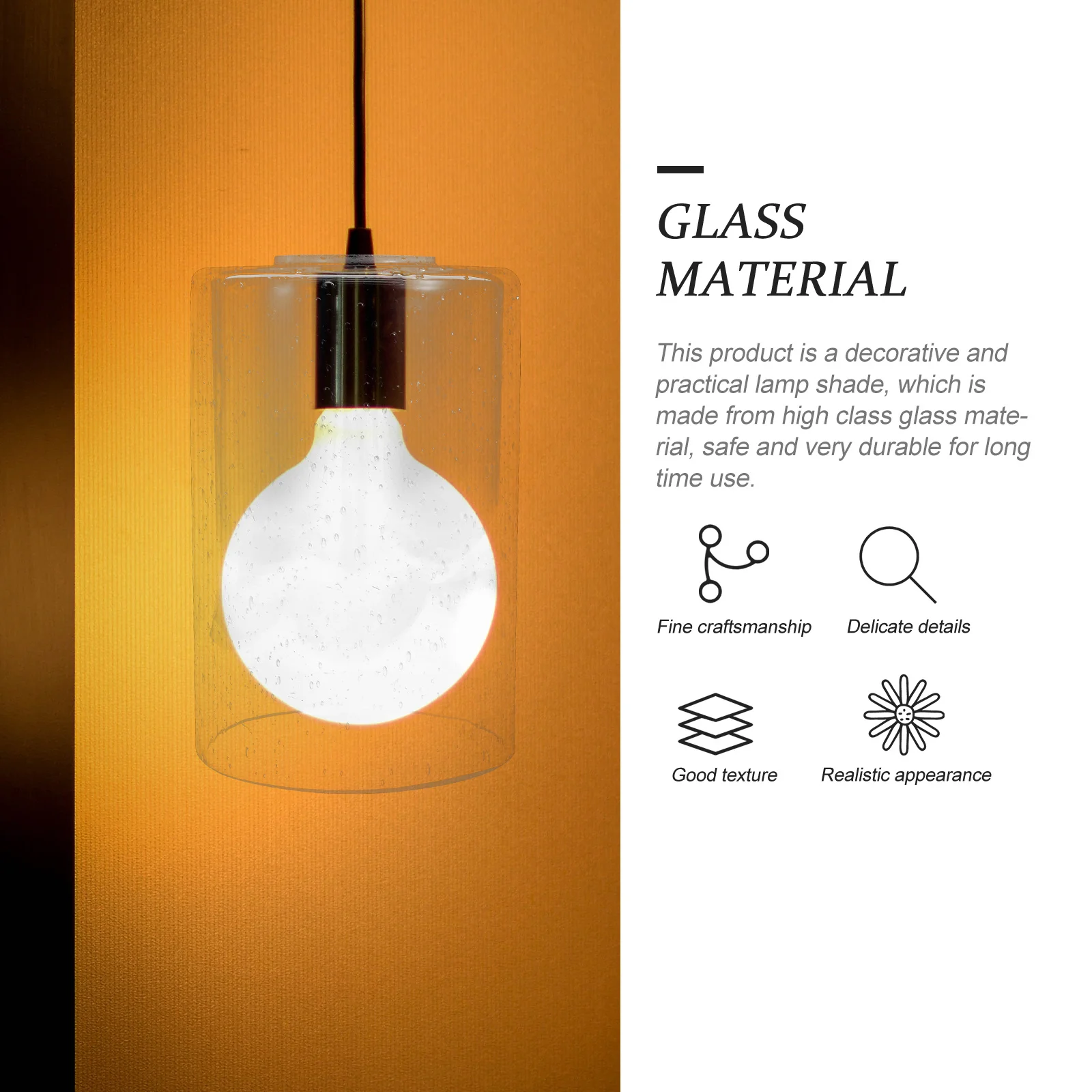 

2Pcs Glass Lamp Shade Ceiling Light Cover Stylish Protective Lampshade for Lighting Glass Lamp Shade