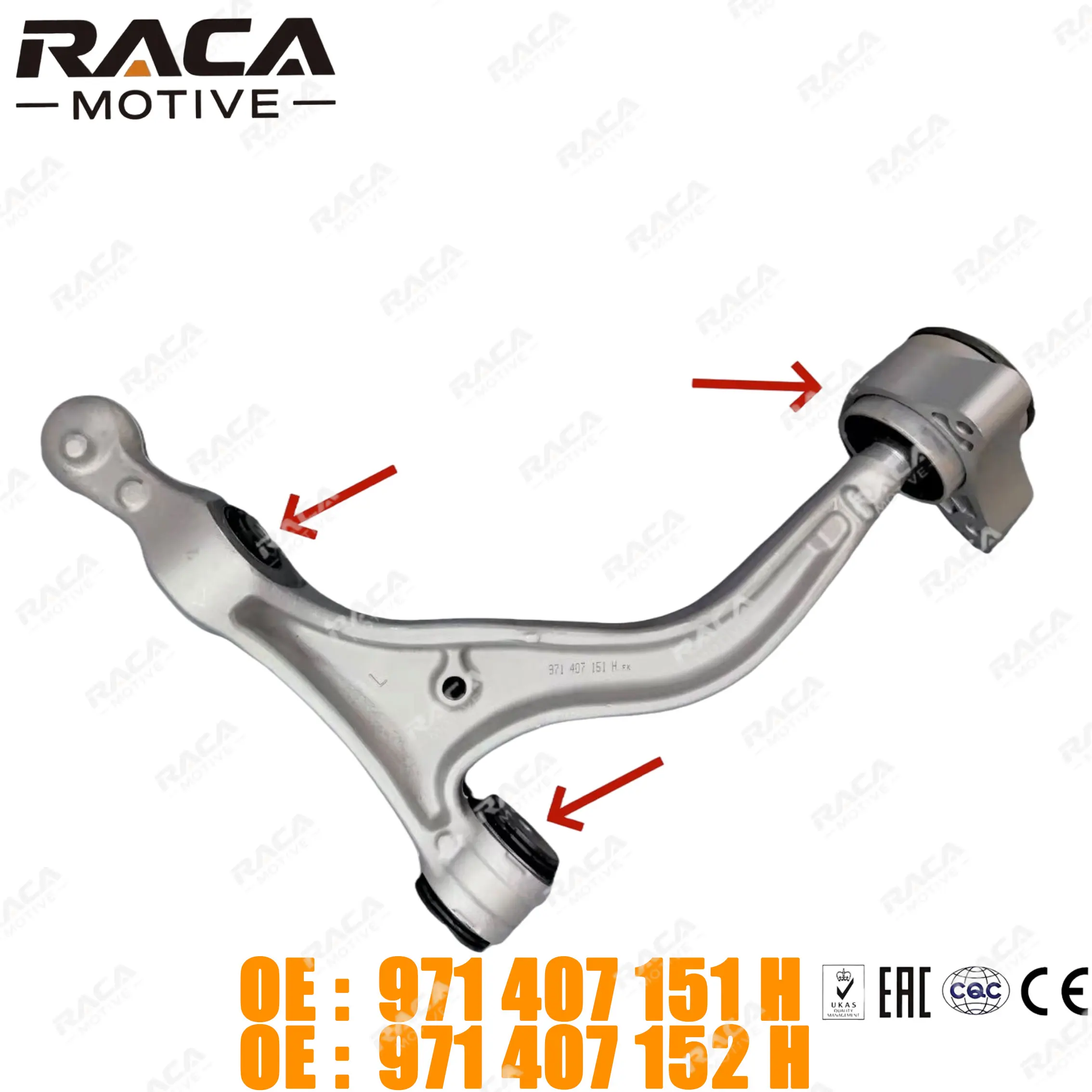 Front Axle Traction Control Arm Bushing Set (Rl) for Porsche Panamera 971 Taycan (Y1A/Y1B/Y1C) Audi E-Tron Gt Saloon (F83, F8P) 971407151H 971407152H