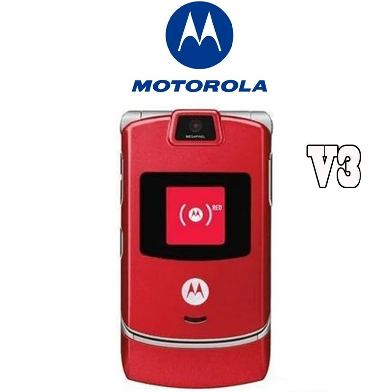 Original Unlocked Flip Button Bluetooth Mobile Phone RAZR V3 Motorola Dual Display Advanced Fast Call GSM 850/900/1800/1900