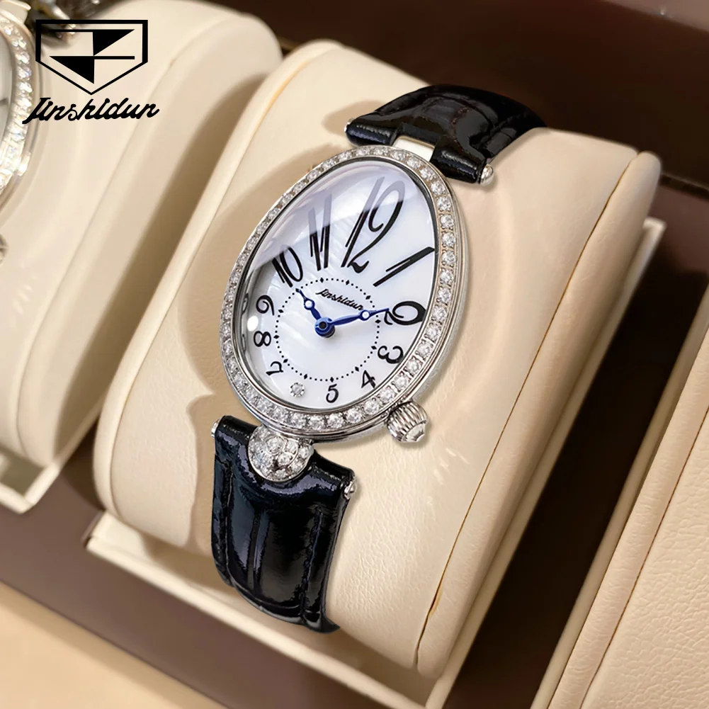 

JSDUN Watch Woman 8827 Luxury Elegant Original Oval Quartz Watch Small Dial Ladies Watch 50M Waterproof Leather Strap Gifts Box