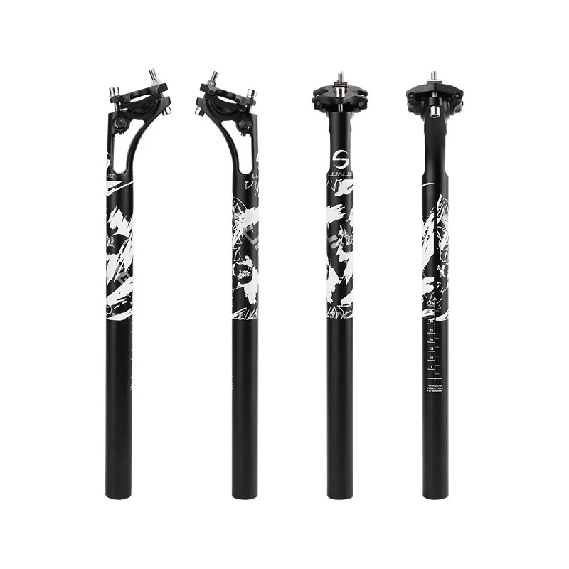 LUNJE Bicycle Seat Tube Ultralight Aluminum Alloy MTB Bike Seat Post Mountain Road Bicycle Seatpost   27.2/30.9/31.6mm*400mm alu