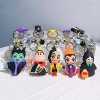 Villain Evil Witch Keychain Cartoon Black Witch Doll Bag Pendant Hanging Decoration Silicone Car Keychain