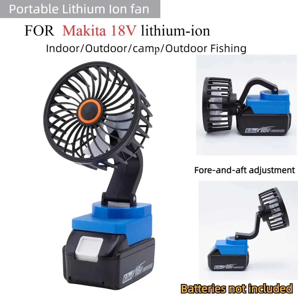 

Portable Lithium Ion Fan for Makita 18V LXT BL Lithium-ion Fore-and-aft Adjustment for Indoor/camp/Outdoor Fishing（No Battery）