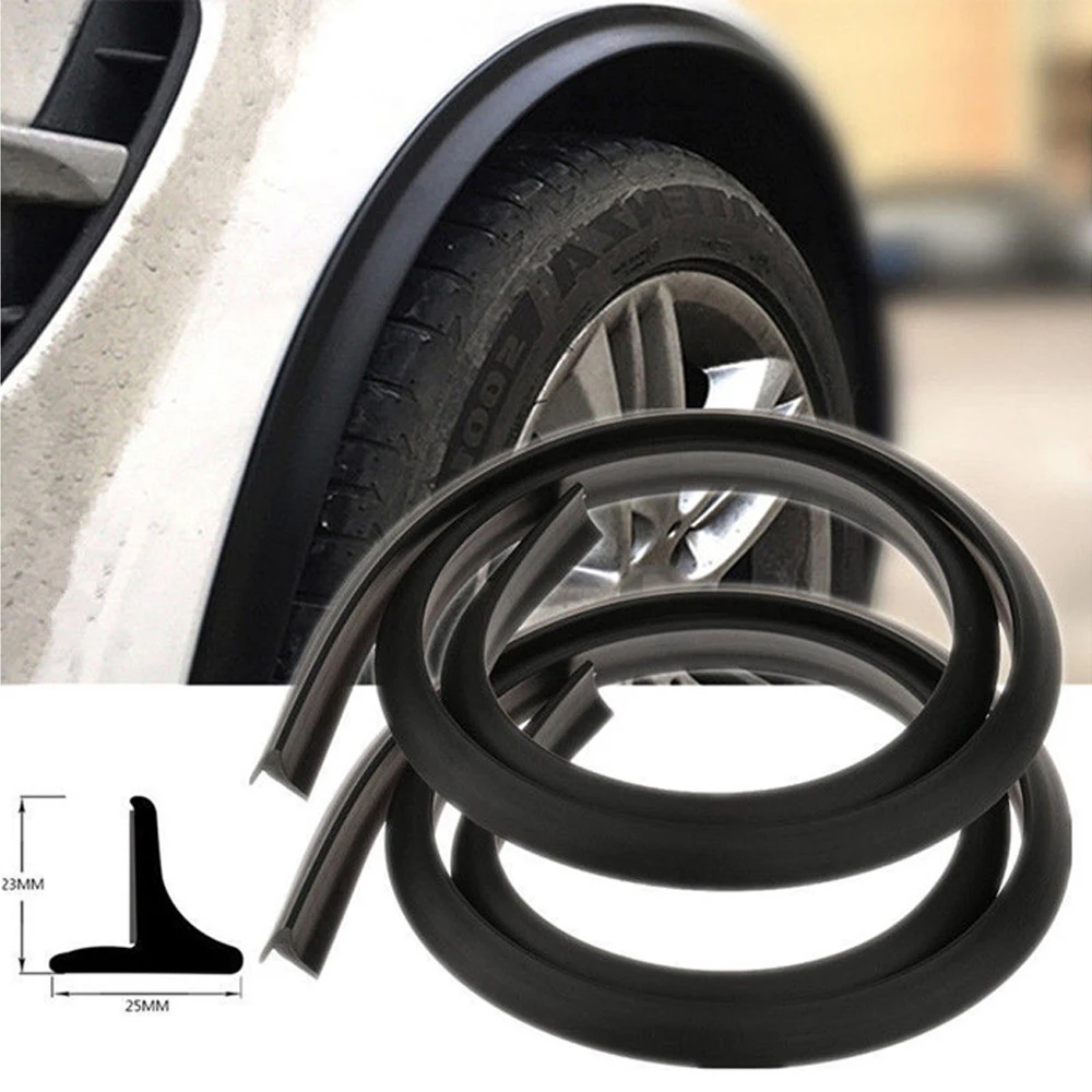 

Universal 2Pcs Car Splash Guard Fender Flare Extension Wheel Eyebrow Moulding Trim Wheel Arch Strip Extenders Decorative Scratch