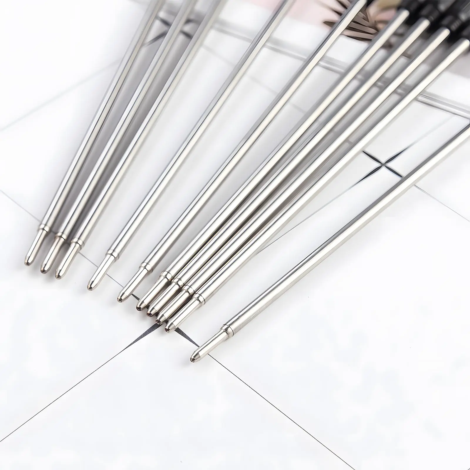 10pack/lot Metal Ballpoint Pen Refills Strong And Eco-friendly Non-deformable Replacement Metal Made