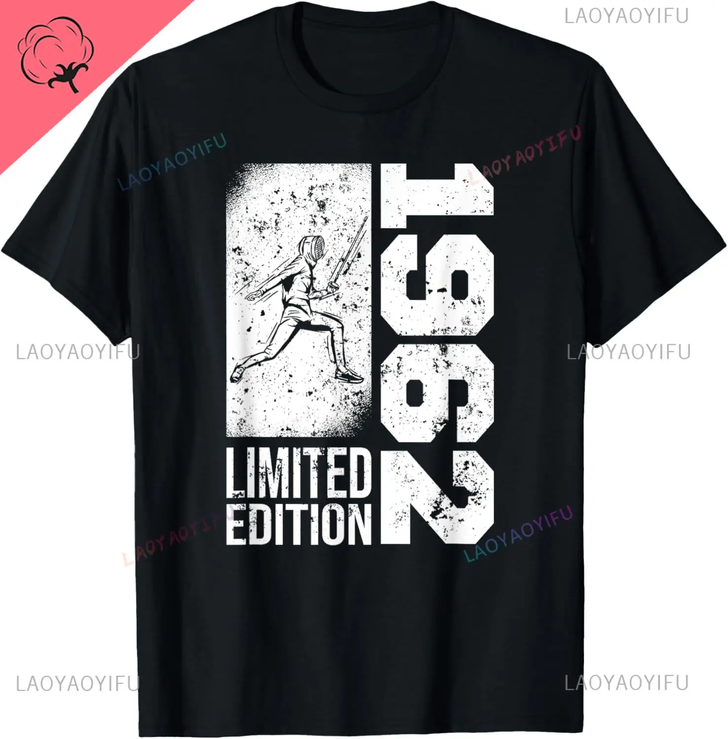 Fencers Born 1962 cumpleaños Vintage esgrima-Sports esgrima Camiseta de algodón hombres y mujeres manga corta Camiseta estampada Camisas