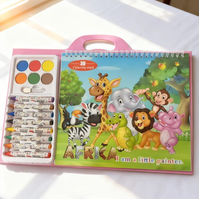 "Cuaderno de bocetos de dibujos animados de fantasía, papelería para estudiantes, libro de arte dibujado a mano en 3D, juguete para regalo creativo para niños de dibujos animados bonitos"