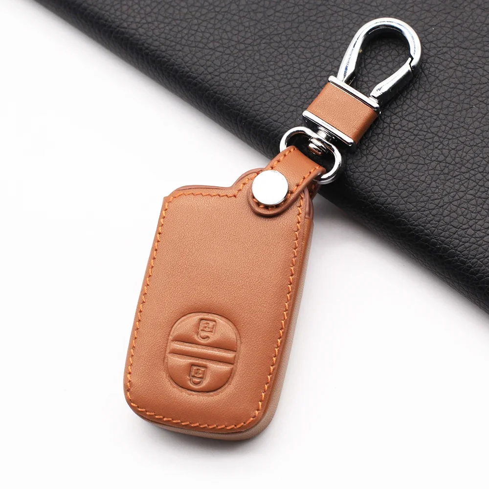 Praise Leather Car Key Fob Holder Case Cover For Toyota Camry Highlander Crown Prado Land Cruiser Hilux Prius Car Key Shield