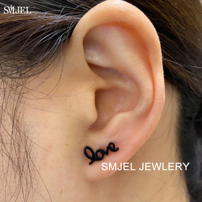Tiny Love Heart Stud Earrings for Women Girls Romantic Stainless Steel Ear Piercing Earring Jewelry Accessory Valentine\'s Gifts