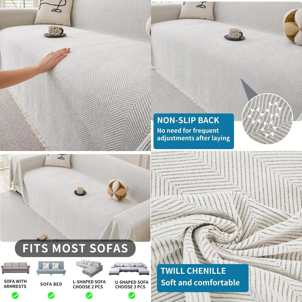 

Pet-Friendly Washable Sofa Cover for 3-Cushion Sectional Couches, Non-Slip Furniture Protector for Dogs