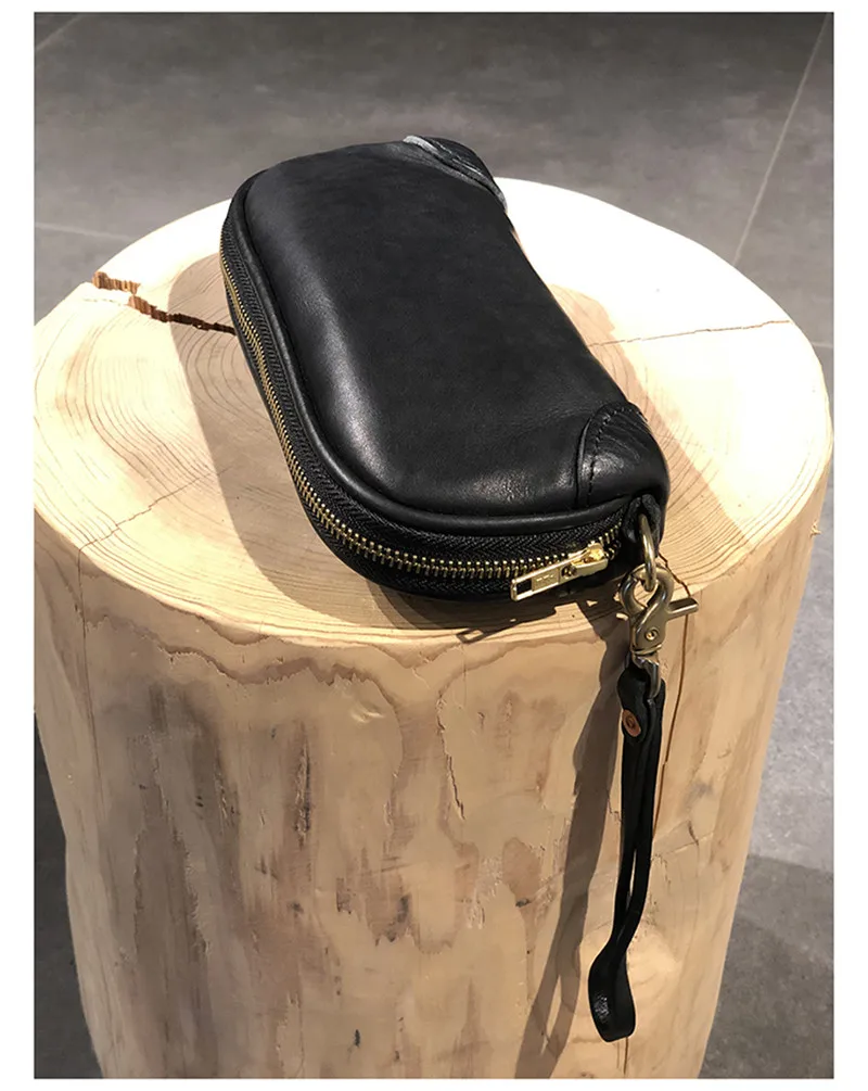 Pndme Vintage hand gefertigte Luxus echtes Leder Männer Clutch Tasche lässig Designer hohe Qualität echtes Rindsleder Telefon Karten halter