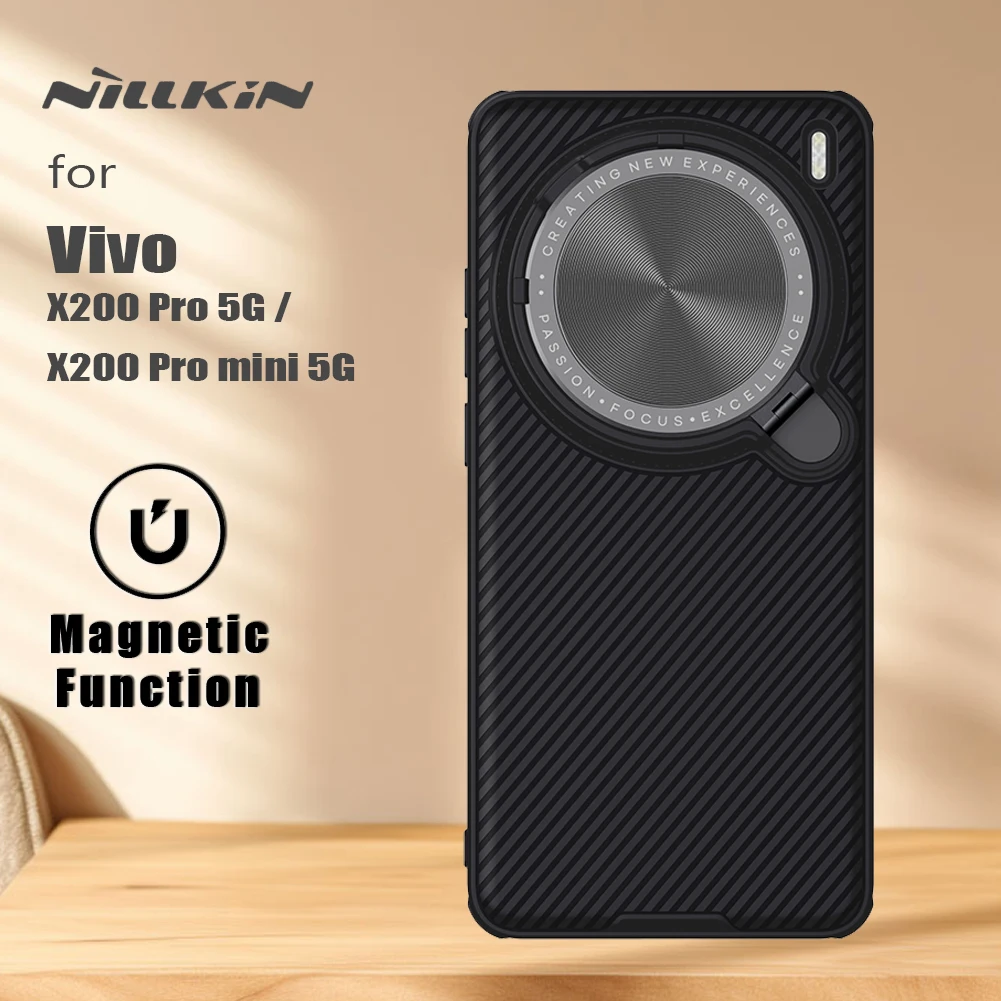 

Чехол NILLKIN для Vivo X200 Pro/X200 Pro mini 5G, магнитный чехол для камеры с подставкой, защитная задняя крышка объектива