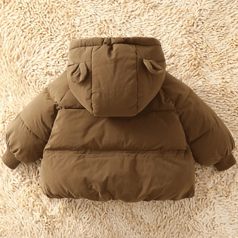 2 3 4 5 6 Years Baby Boys Jacket Winter Autumn Solid Color Thick Keep Warm Down Hooded  Outerwear For Girls Casual Cotton Coats