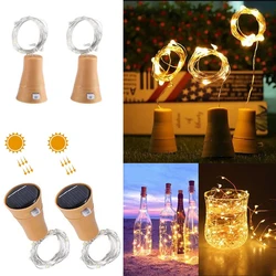 Solar Wine Bottle Light Copper Wire Fairy Light Waterproof For Wine Bottle Crafts Party Wedding Halloween Christmas Decoration