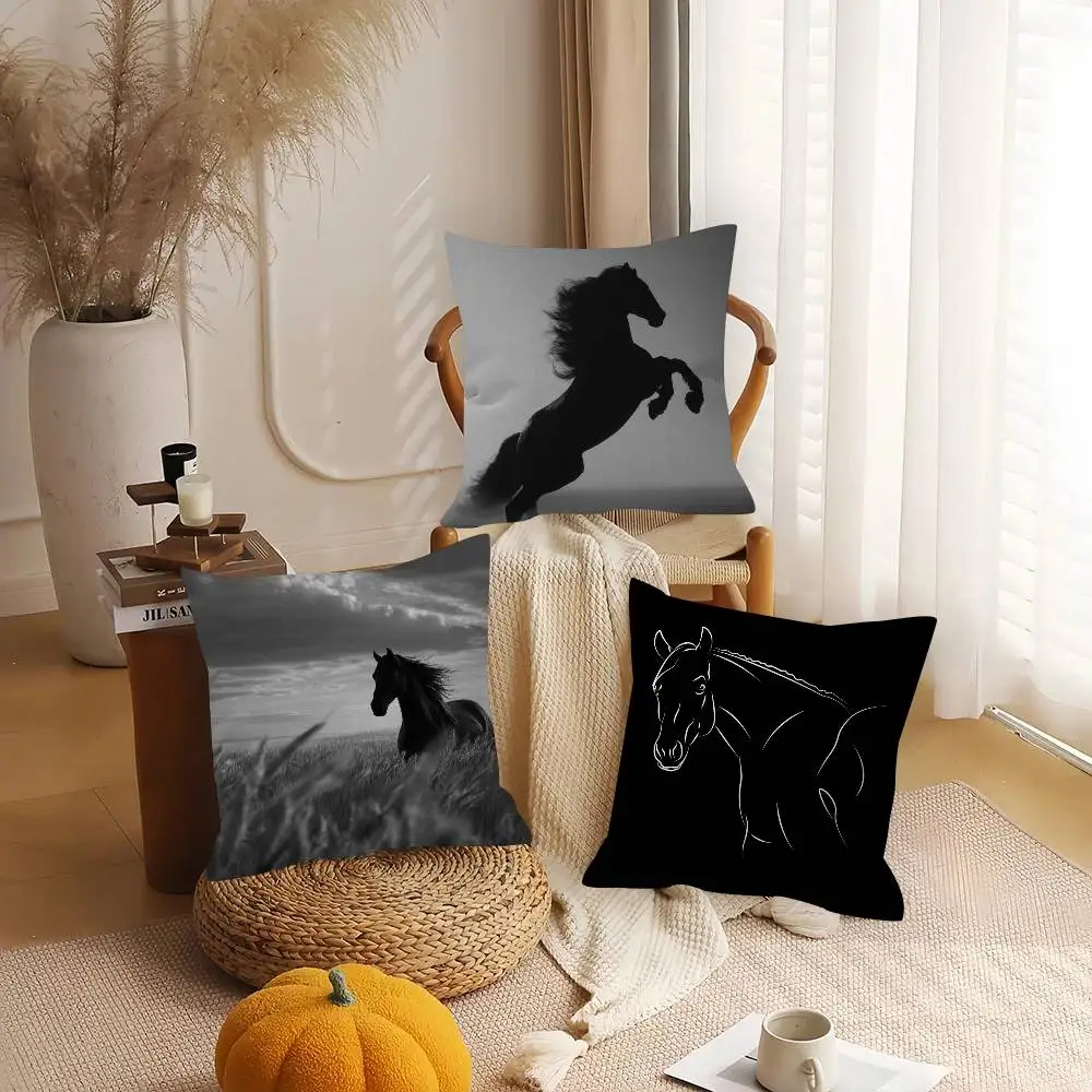 Horse Patterned   Pillowcase toon Gift Cushion Cover Bedroom Home Sofa Chair Seat Decor pillow case