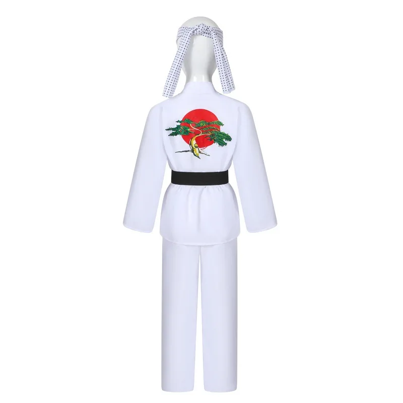 Costume Karate Dress Up Uniform With Headband Belt Pretend Play Halloween Party Cosplay Outfit for Kids view 2