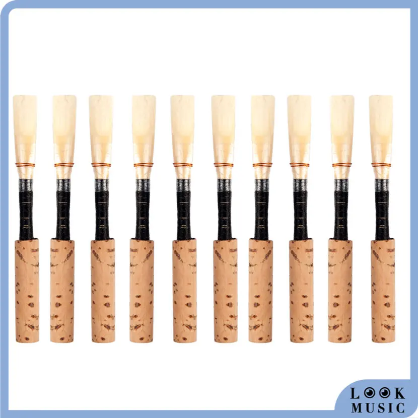 LOOK 10PCS Oboe Reeds High-grade Oboe Reeds Cork Reeds Medium Soft Woodwind Instrument Parts Accessories New # Black