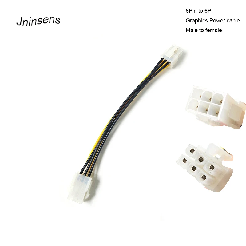 New Video Card Graphics Cable 6pin to 6pin Male to Female PCI Express Power Supply PSU GPU 6P Extension Cable