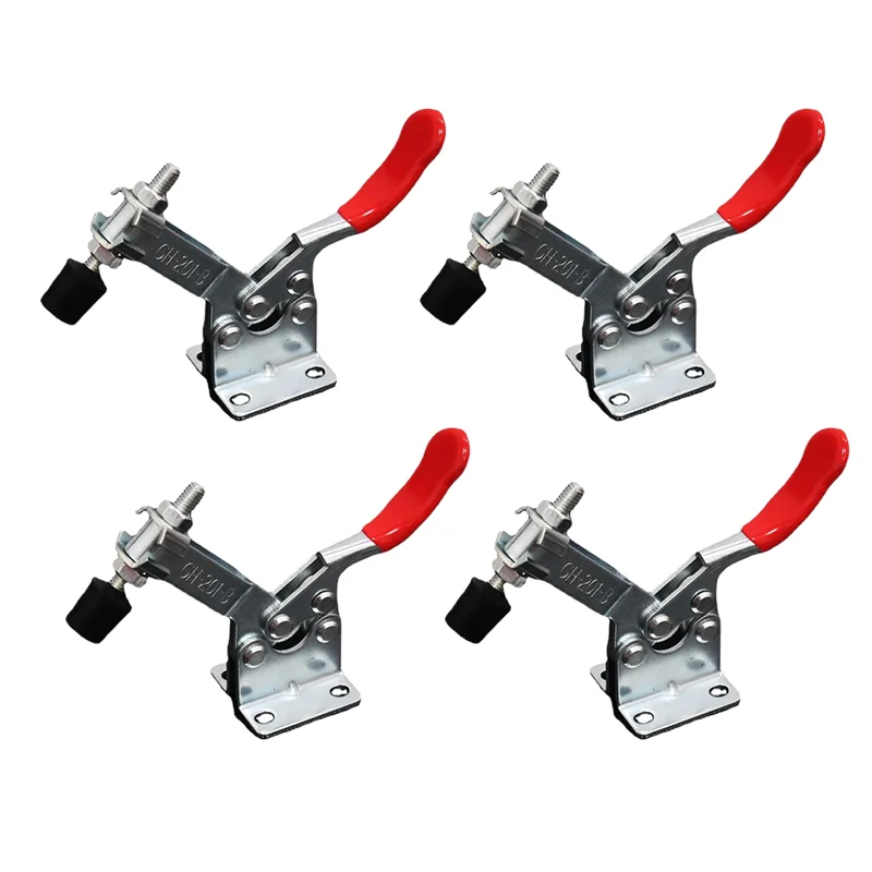 2/4PCS GH-201B Quick Release Toggle Clamp 100kg Horizontal Locking Lever Fastener Woodworking Fix Clip Tool Hand Tool image 4