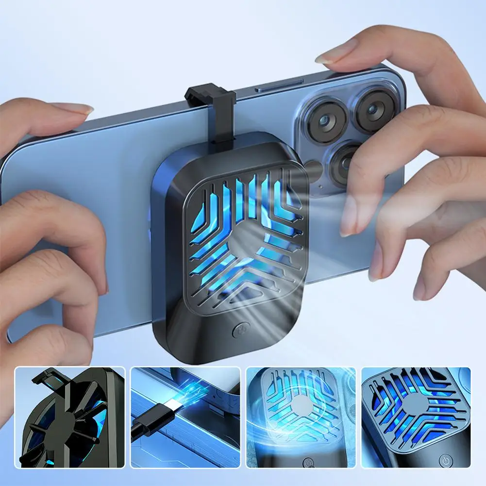 Hurricane Mobile Phone Radiator Portable Compact Fast Clip-on Tablet Cooling Cooling Phone Universal Mobile Back Artifact G8D5