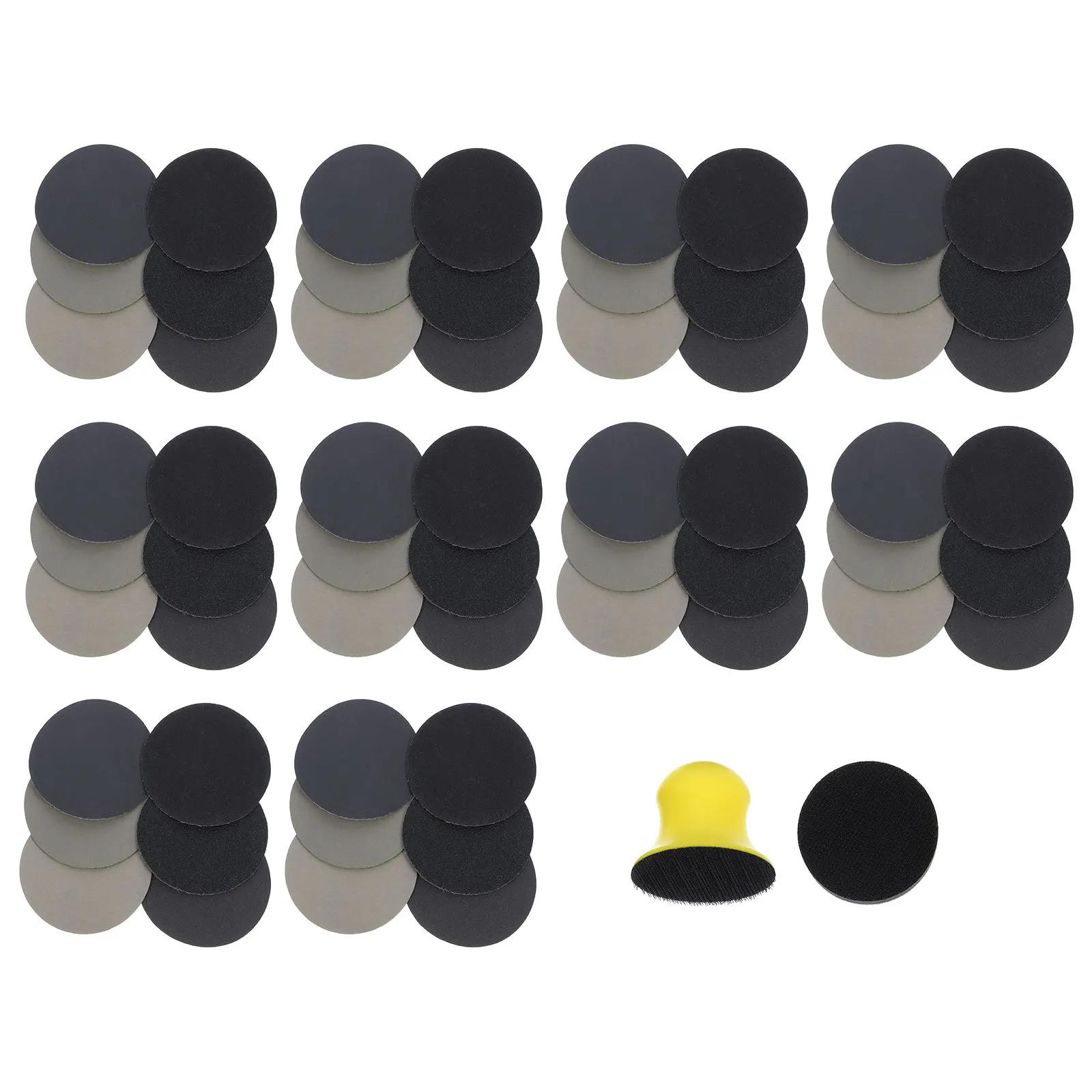 62 Uds. Discos de lijado con bucle de gancho, grano surtido 100-50000, almohadillas de hojas de papel de lija en seco y húmedo para Pulido de metales de muebles de madera