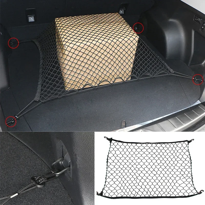 Auto-Netz aus elastischem Nylon für den hinteren Kofferraum, doppellagiges Gepäcknetz, Auto-Rücksitz-Netz, Autozubehör – Detail 10