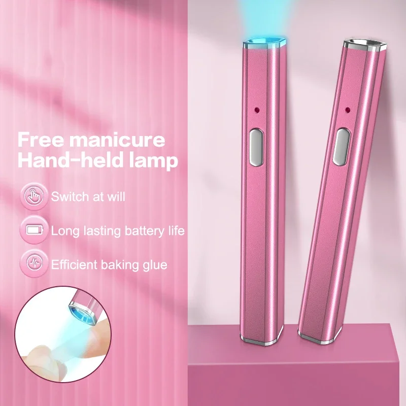 

Portable Mini Nail Lamp Portable Metallic Mini UV Light For Gel Nails With 2 Timers 20s/60s