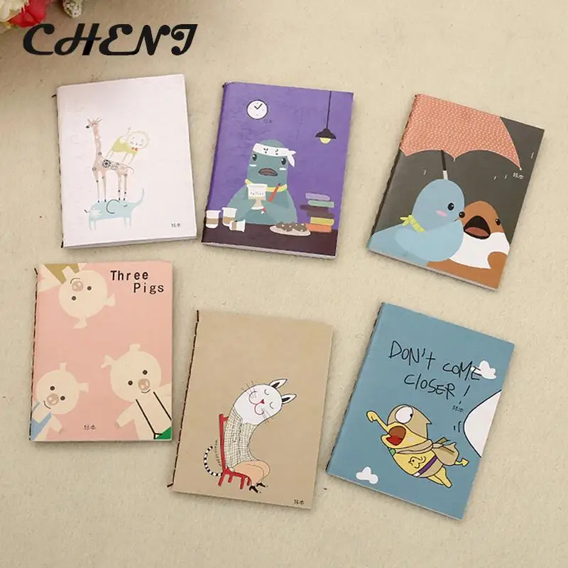 1 шт., карманный мини-блокнот с мультяшным рисунком