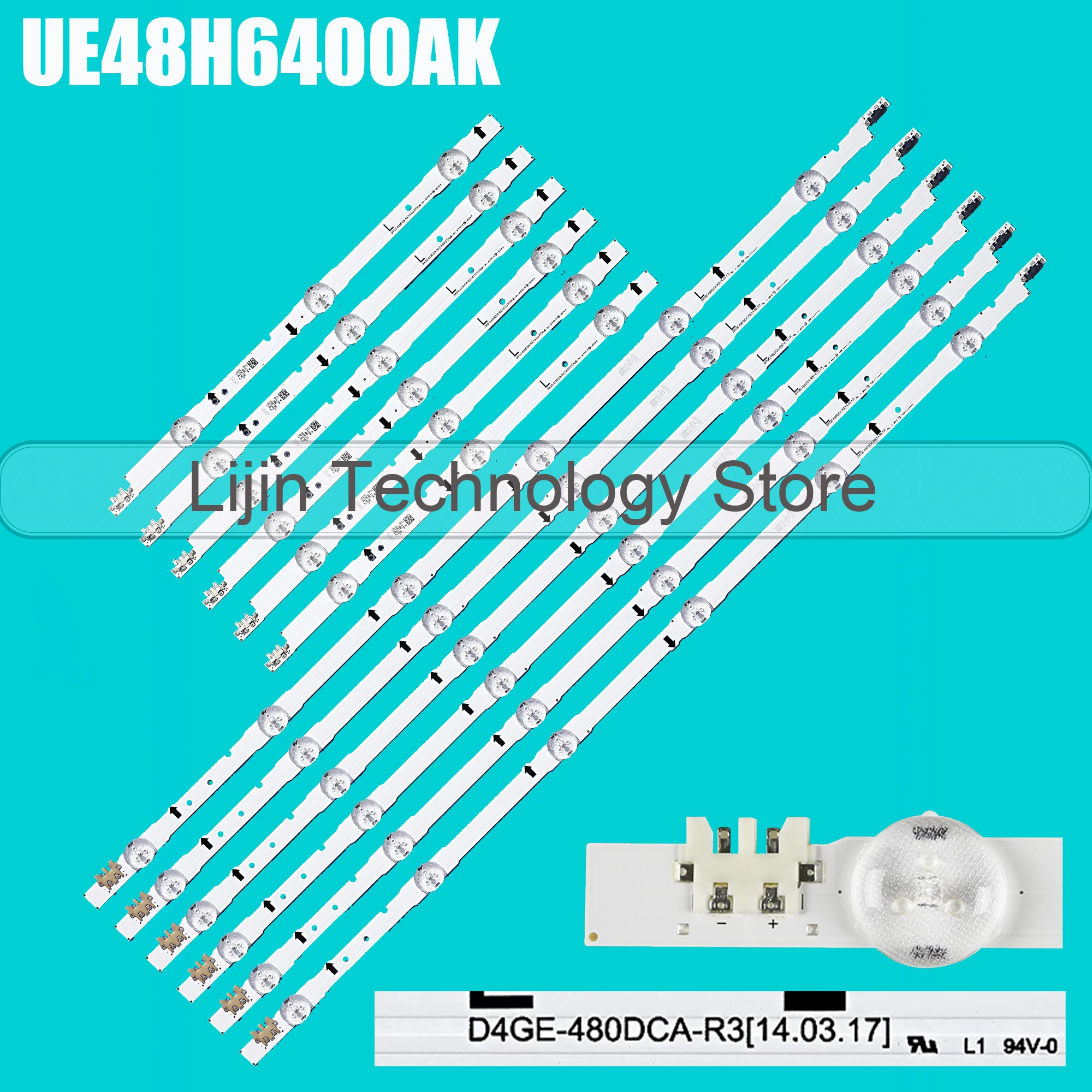 12pcs/set LED strips for UE48H6400 UE48J5600 UE48J5600 UE48H5000 UE48H5500 UE48H6200AK UE48H6260SS D4GE-480DCA-R3 D4GE-480DCB-R2