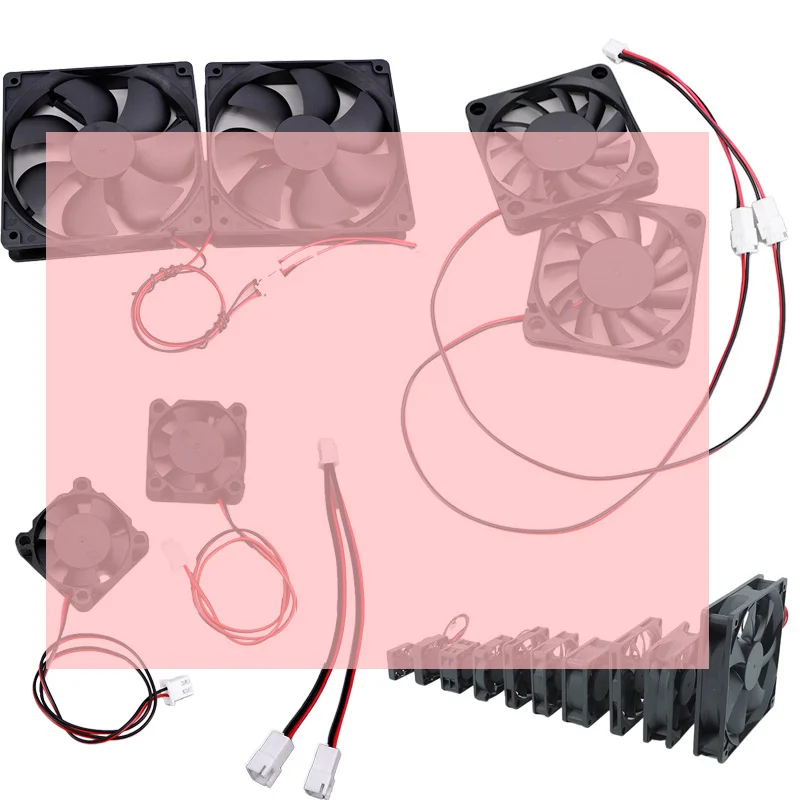 2PCS DC Brushless Cooling Fans with XH2.54 2Pin Y Splitter Cable 5V 12V 24V 3010 4010 4020 5010 6025 8010 for 3D Printer Cooler