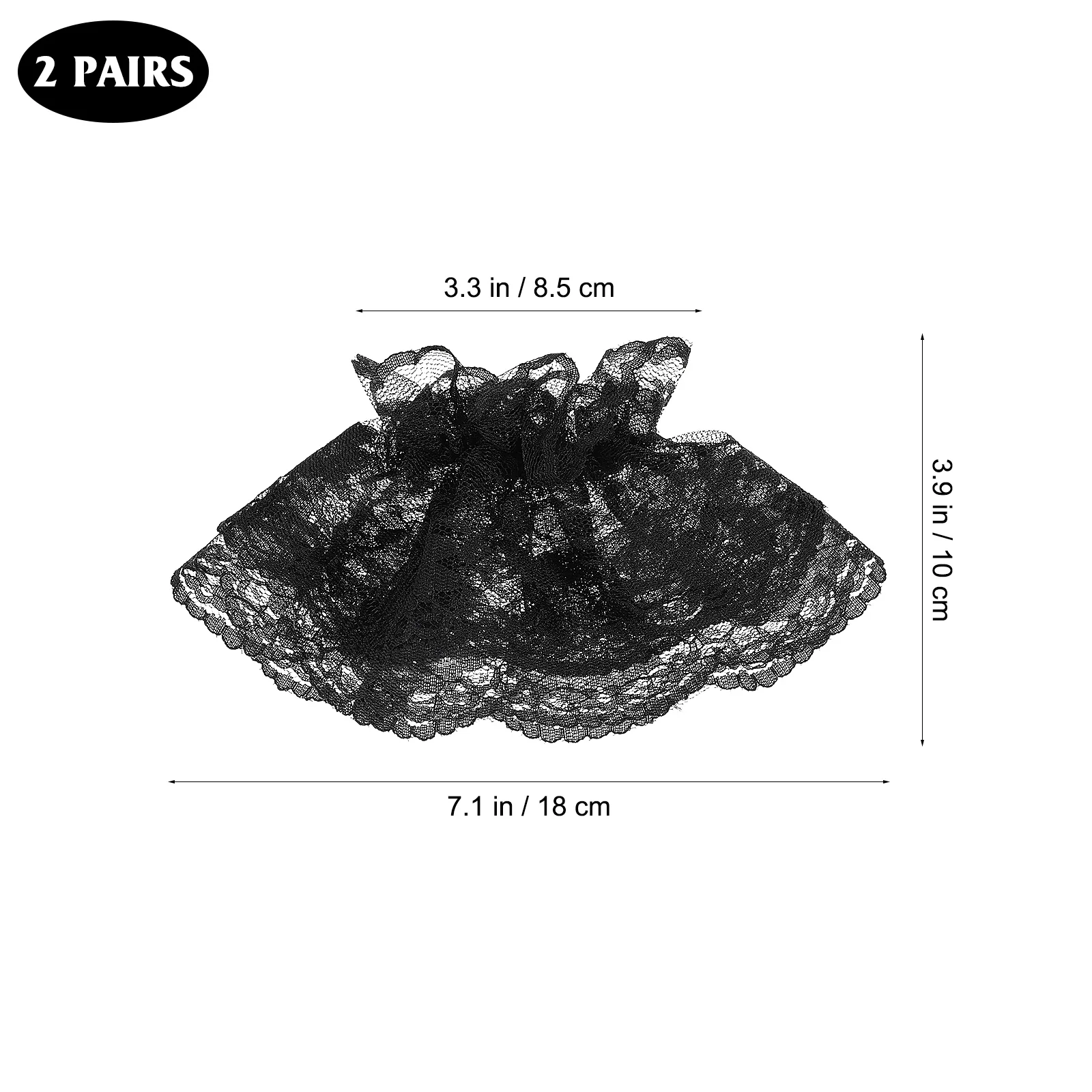 2Pairs الدانتيل المعصم الأكمام قصيرة أنيقة لوليتا نمط قفازات اليد لحفل الزفاف مساء فستان اكسسوارات النساء #5