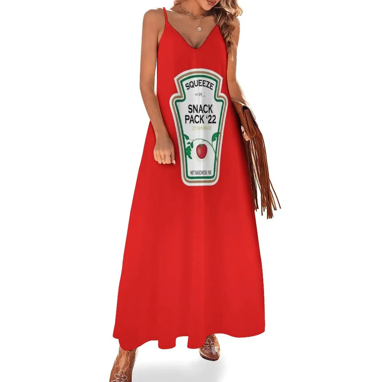 

SNACK PACK '22 Ketchup - contact FancyHatPenguin on FB to get your own! Sleeveless Dress Evening gown Dress