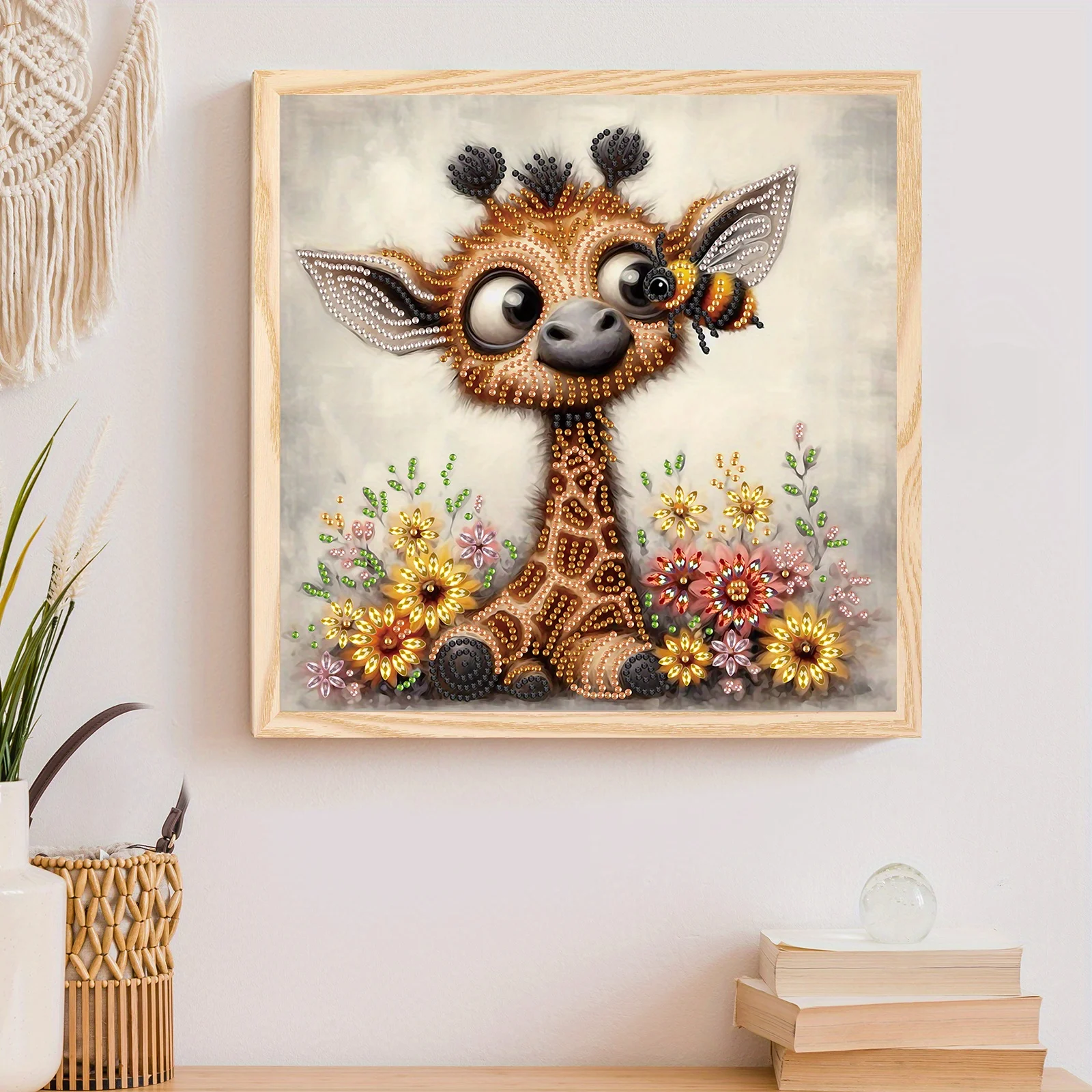 DIY Giraffes and bees 5D Special Shape Diamond Art Kits for Beginners,Diamond Art Painting Kits for Home Wall Decoration Gift