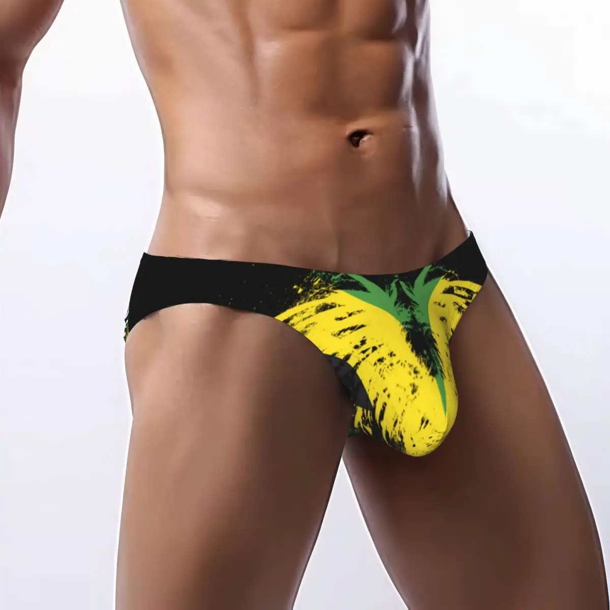 Men Bikini Briefs Jamaica Flag Print Male Underwear Breathable Underpants
