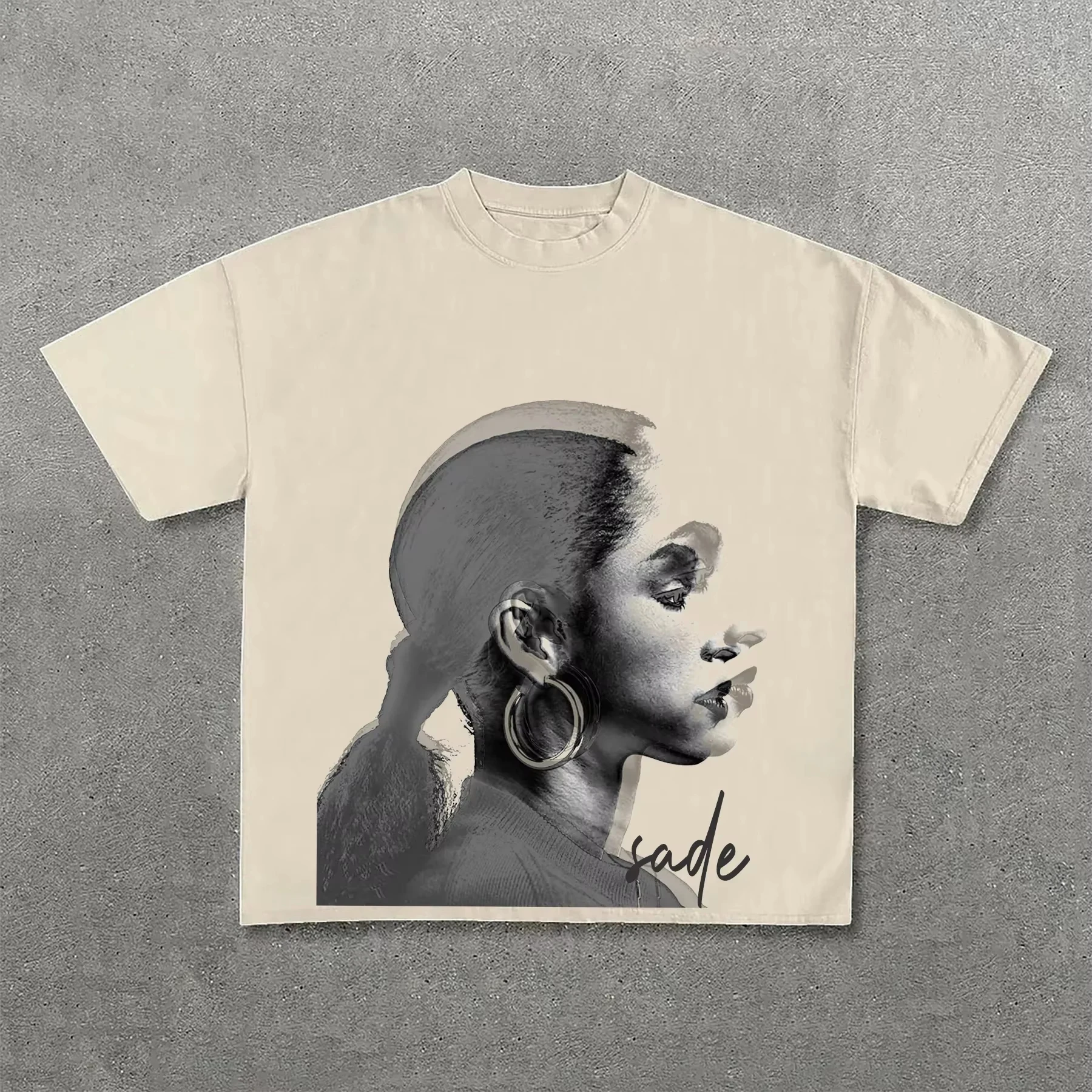 Hot Selling Sade Adu Retro Style Poster Graphic Print T-shirt Men Women O-neck Cotton Loose Casual Oversized Top Summer New Tee