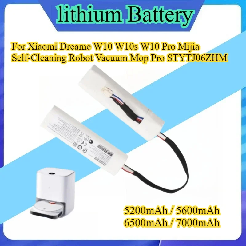 for Xiaomi Dreame W10 W10s W10 Pro Mijia Self-Cleaning Robot Vacuum Mop Pro STYTJ06ZHM 14.4V 7000mah Replacement Battery