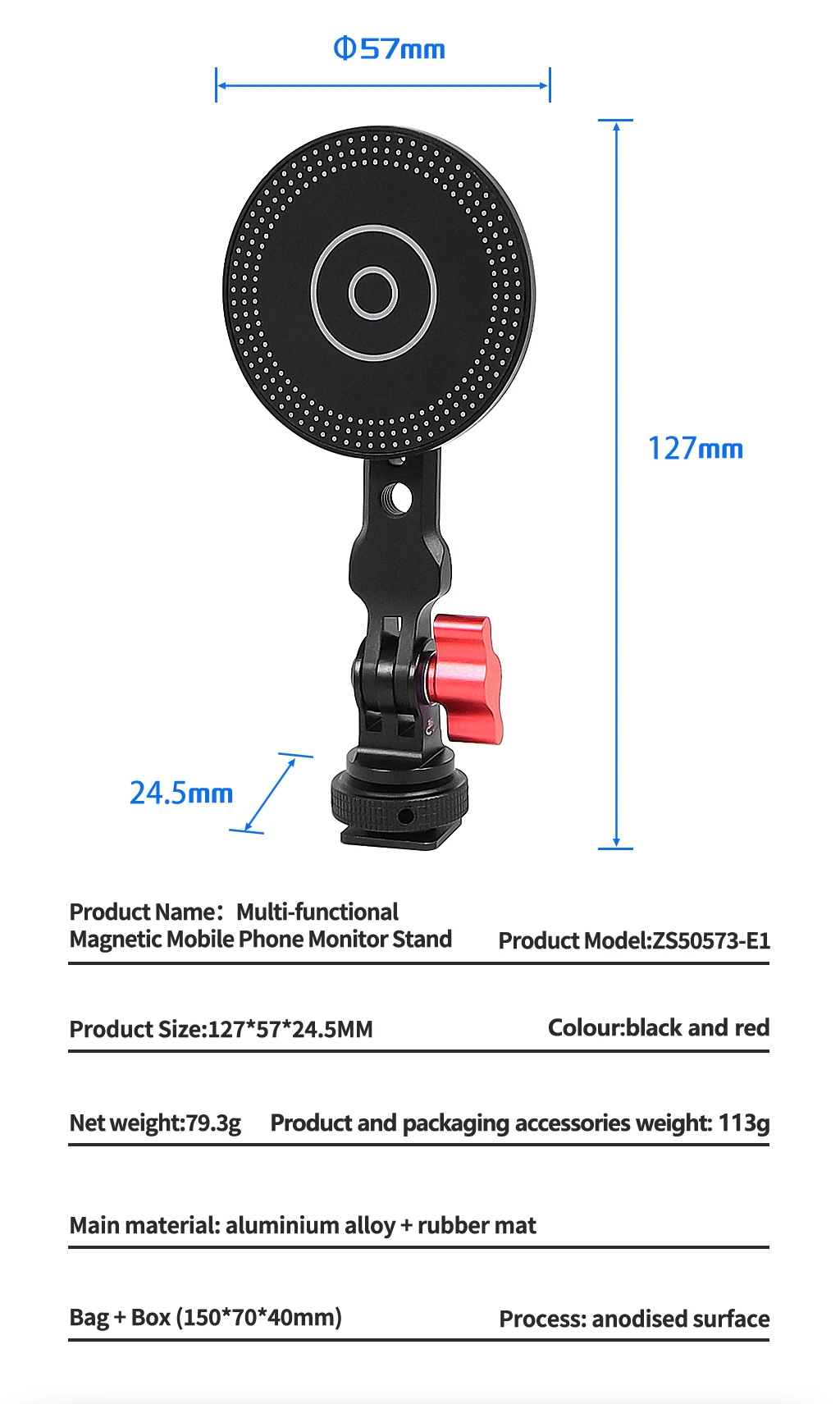 1/4 Halterung Magnetfuß Handyhalter Magnet Stativadapter für DJI OM7 7P OM6 OM5 Stabilisator für MagSafe iPhone 15 14 – Detail 31