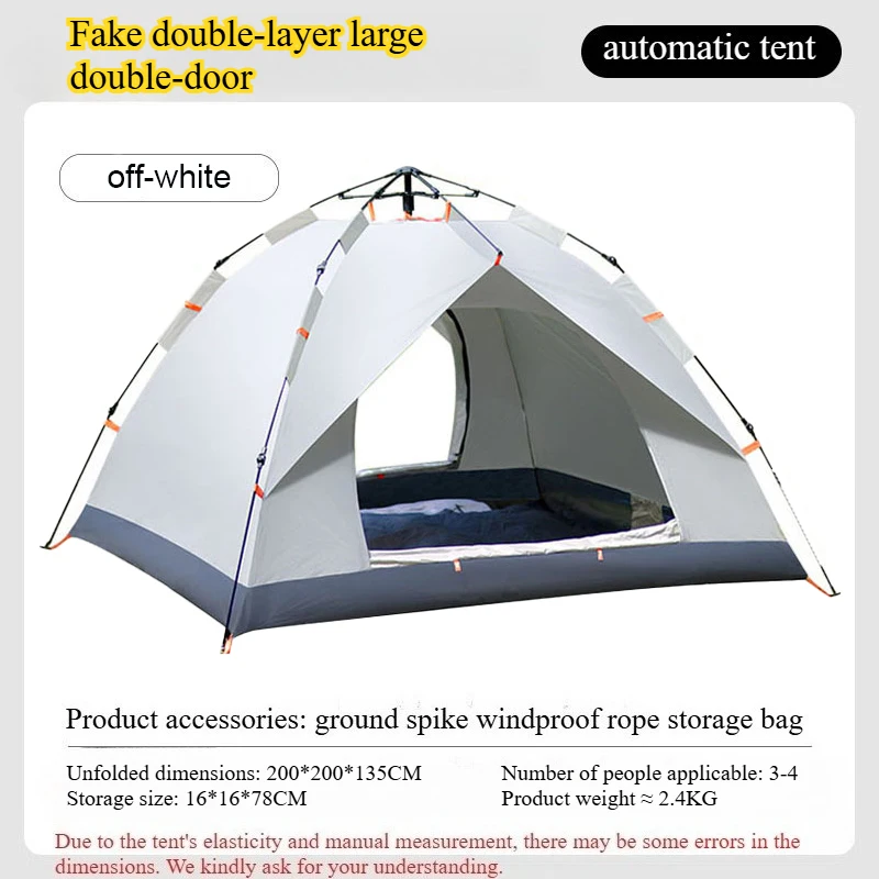 Automatic Pop Up Camping Tent, Waterproof Sun Protection Outdoor Tent, Portable Instant Setup Tent for Hiking Backpacking Travel