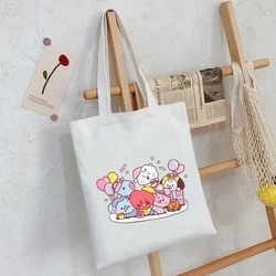 Sac fourre-tout en toile de grande capacité pour femmes et filles, sac à provisions pour animaux de zoo de dessin animé, décontracté, étudiant initié, sacs à main, cadeau