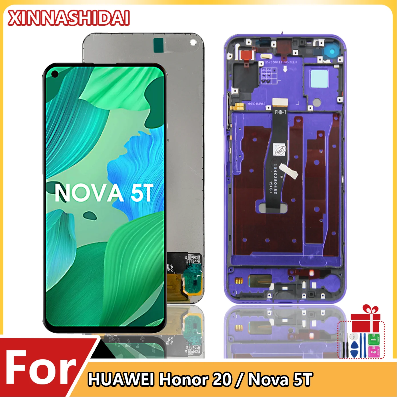 6.26\'\' for Huawei Nova 5T YAL-L21 L61A L71A LCD Screen+Touch Display Digitizer Replacement For honor 20 Display with frame