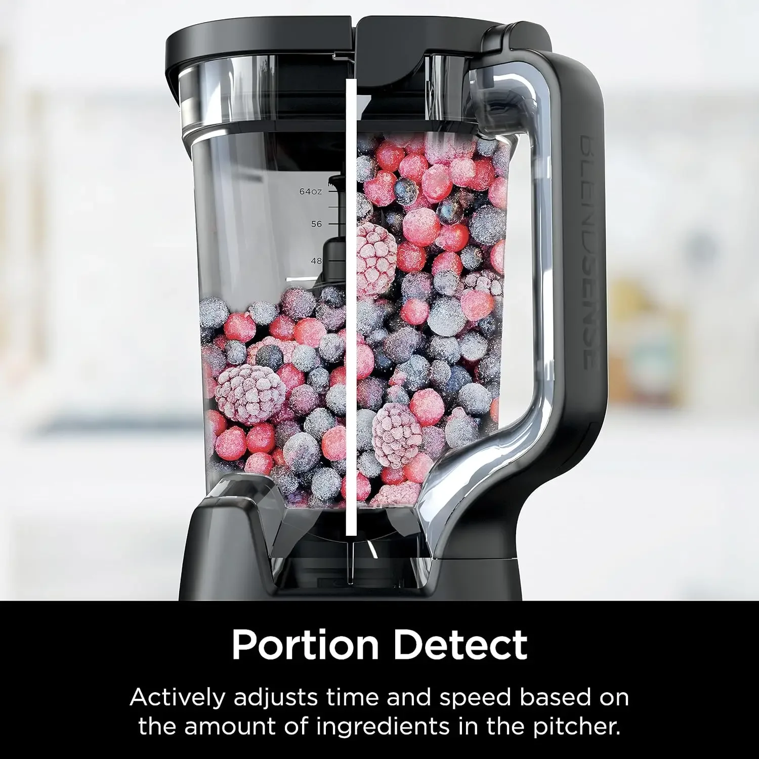 Detect Power Blender Pro + خدمة شخصية فردية، تقنية BlendSense، للعصائر والطعام والمزيد، كونترتو المطبخ المدمج