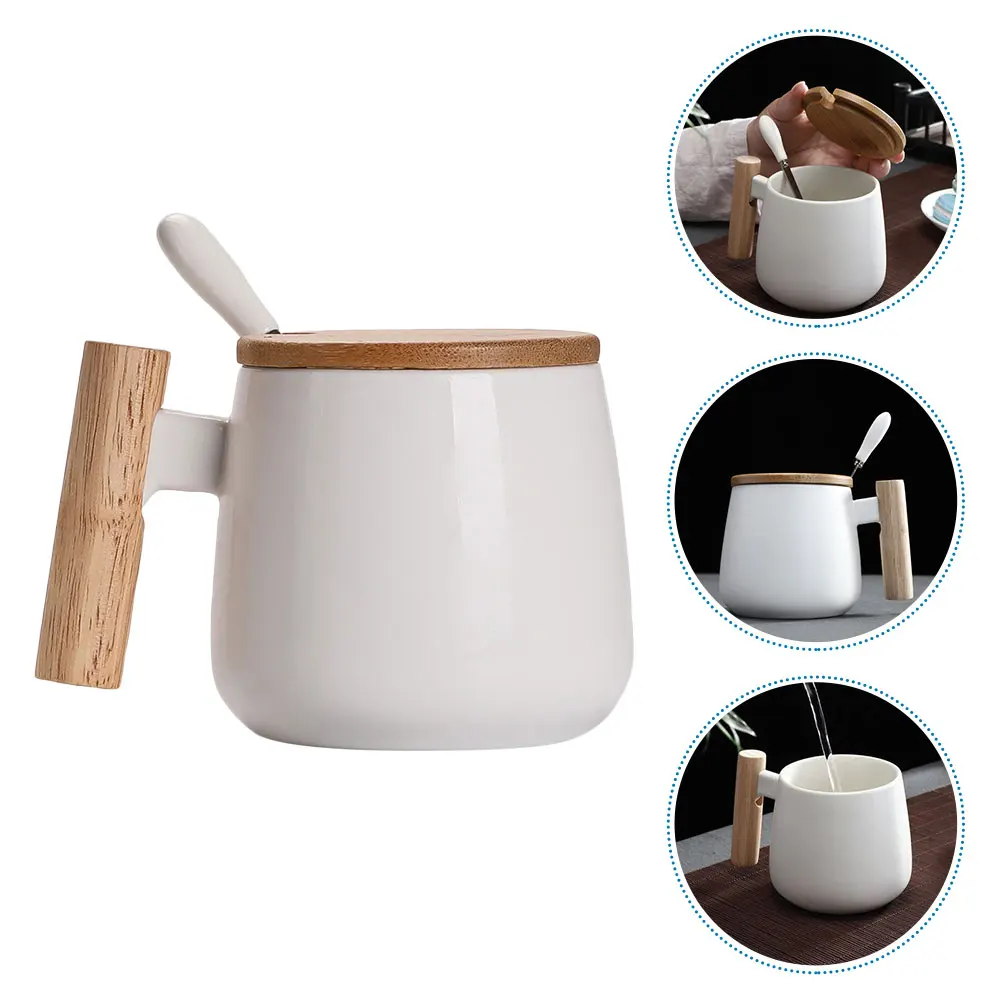 

Milk Cup Lid Ceramic Coffee Holder Water Glass Plastic Tea Child Heat Resistant Breakproof Simple Practical Wooden H Mug