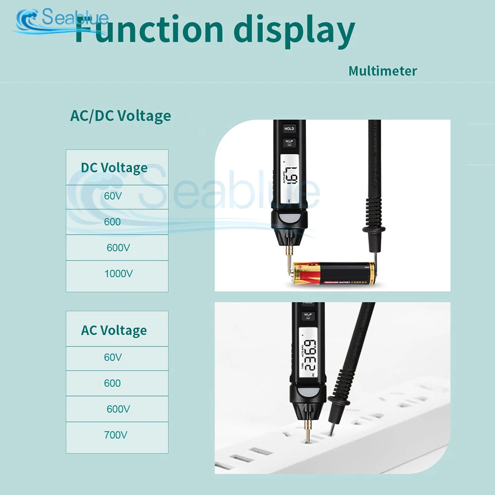 1Set ET118 Smart Digital Multimeter Voltage Measuring Electric Pen Auto Range Resistance NCV High Precision Multimetro Voltmeter