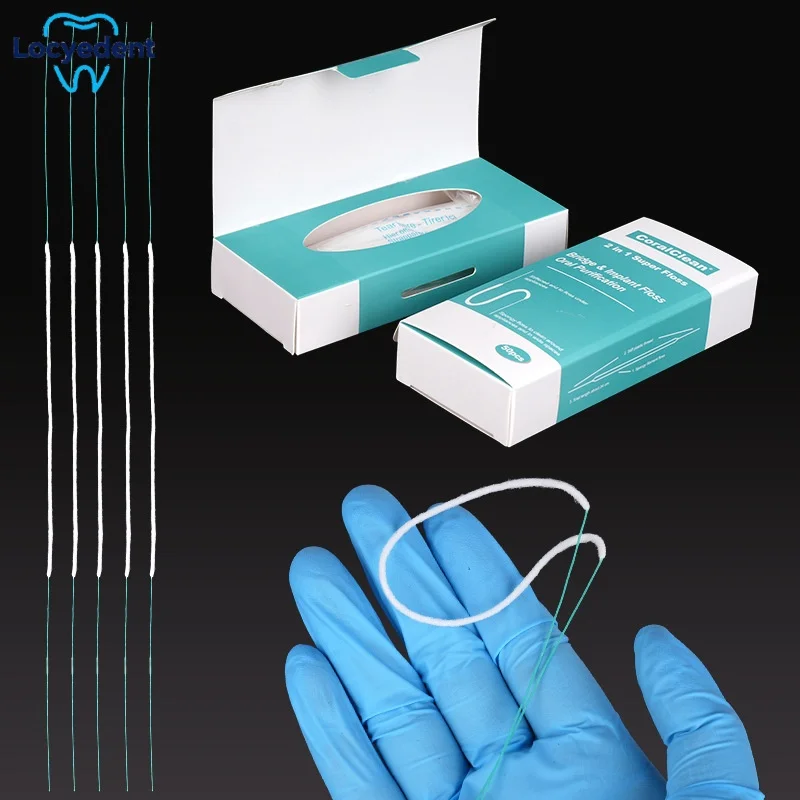 50pcs Dental Floss Toothpick Threaders Tooth Floss Expanded Orthodontic Flosser Multifunctional Cleaning Wire Line