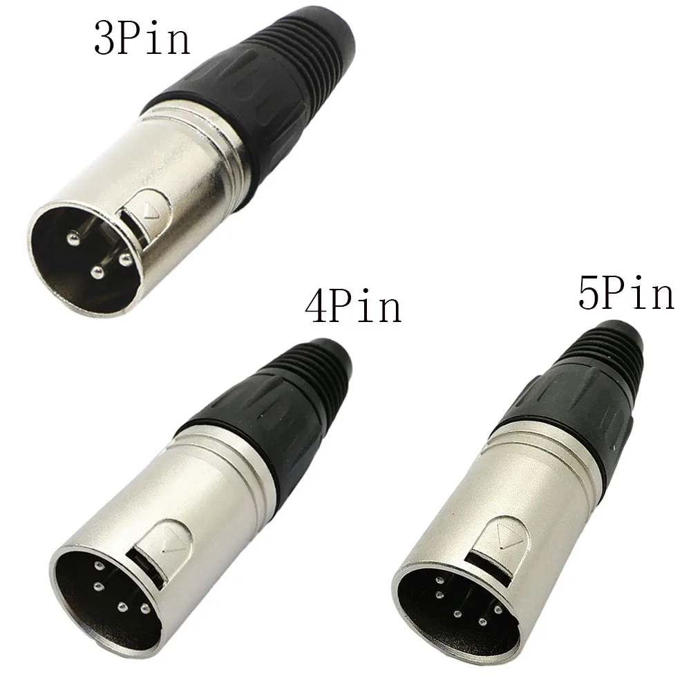 Mini XLR Aviation Connector 3Pin/4Pin/5Pin Male Socket Zinc Alloy and Copper Pins for MIC Microphone Audio Video Connecting
