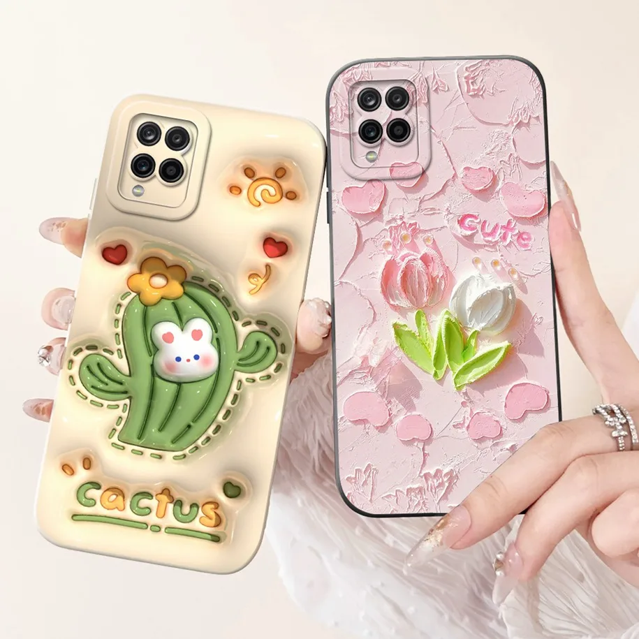 Case For Samsung Galaxy A22 M22 M32 4G Case SM-A225F SM-M225F SM-M325F Shockproof Cover Fashion Painted Soft Silicone Phone Capa