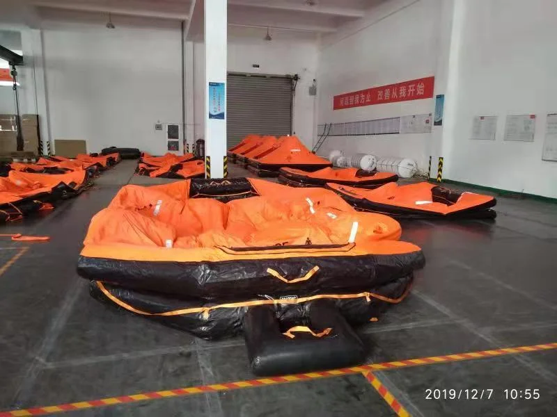 THROW-OVERBOARD TYPE INFLATABLE UFE LIFE RAFT WITH SELF-RIGHTING FUNCTION for 10 PEOPLE